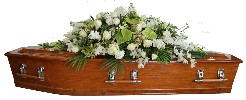 Casket Spray | White and Green
