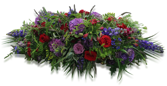 Casket Spray | Purple and Red
