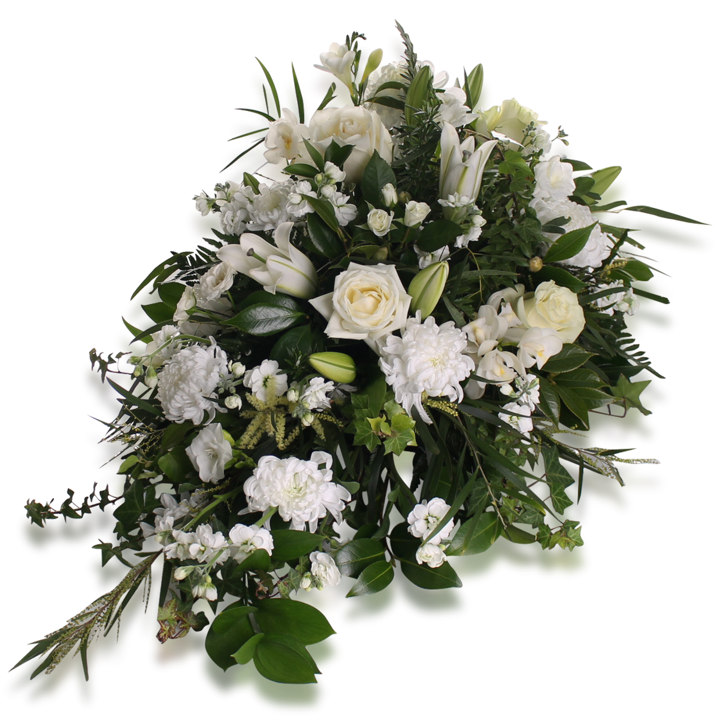 Casket Spray | White and Green